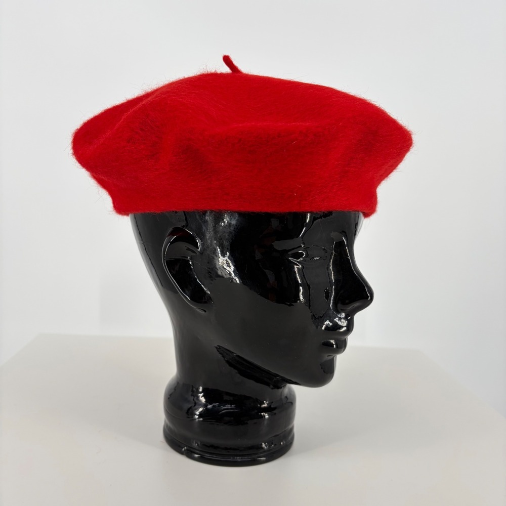 Basque Beret Red Wool French Imported Classic Parisian Artist One Size Hat